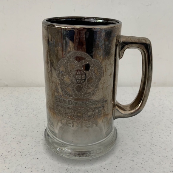 Vintage Disney Walt Disney World Epcot Center Etched Heavy Glass Mug - Picture 1 of 11